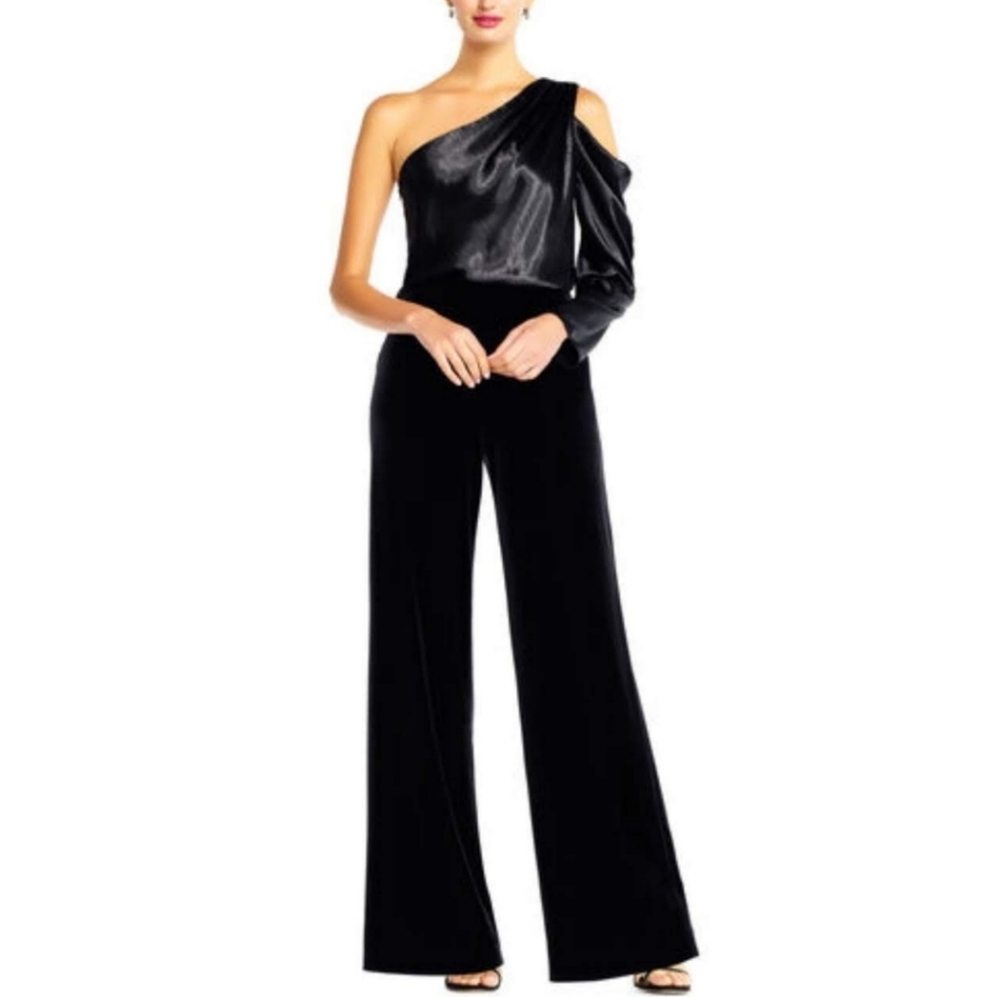 🔥Aidan Mattox Drapped Asymmetric Jumpsuit